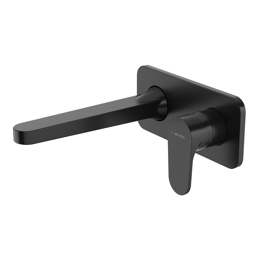 Glide Plate Basin Mixer with 200mm Spout Matte Black
