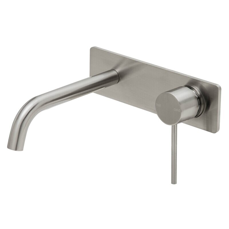 Vivid Slimline Wall Basin Set 180mm Curved Brushed Nickel