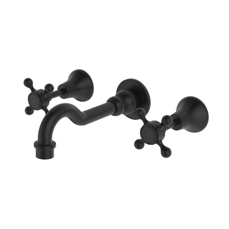 Lillian Shepherds Crook Bath Set Matte Black