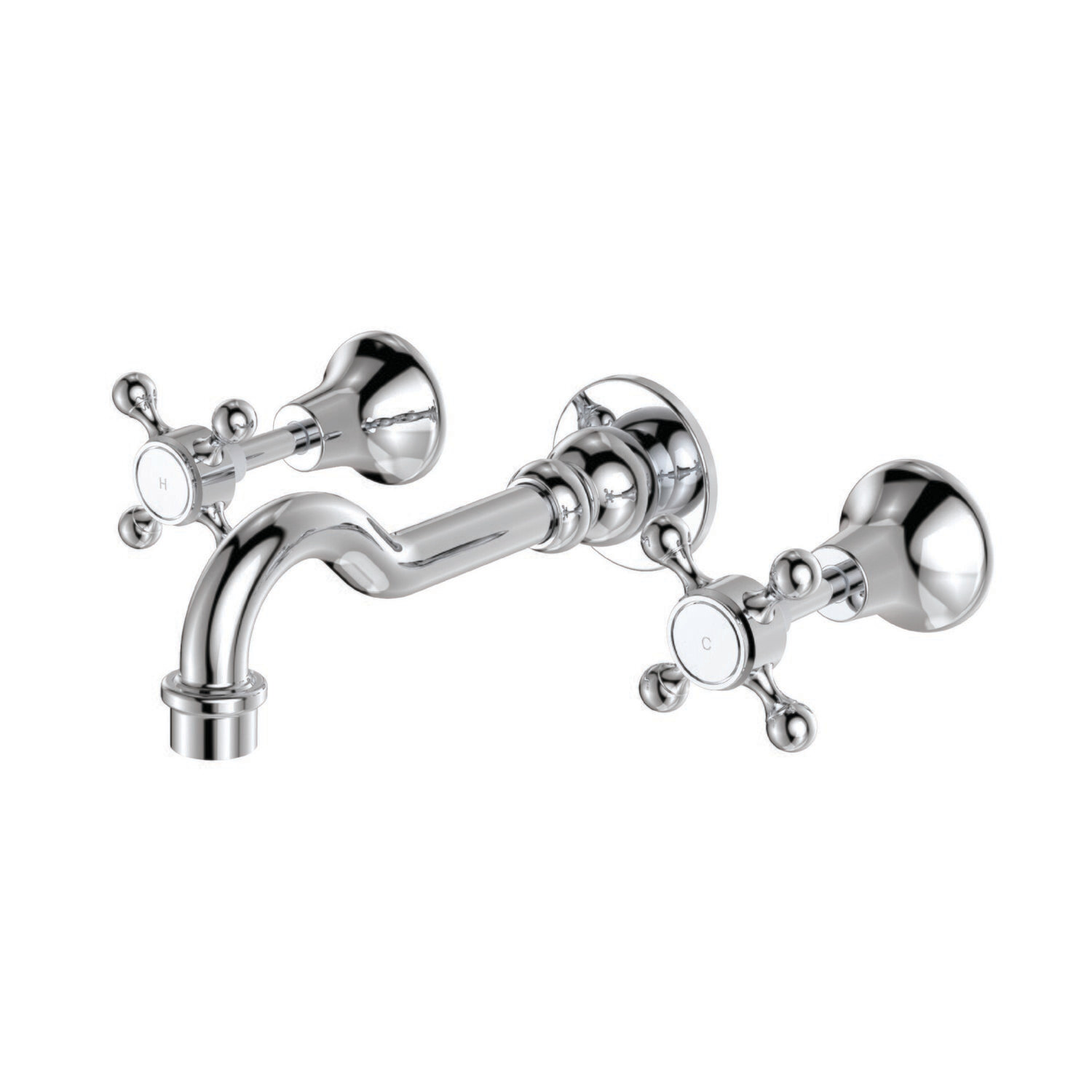 Lillian Shepherds Crook Bath Set Chrome