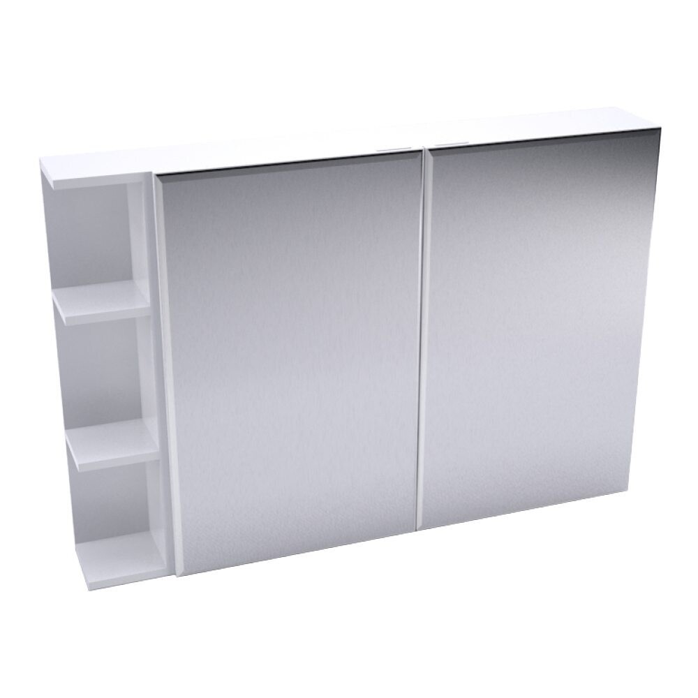 Bevelled Edge Mirror Cabinet With Side Shelf 900