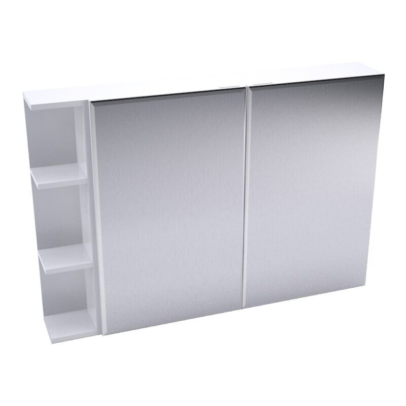Bevelled Edge Mirror Cabinet With Side Shelf 900