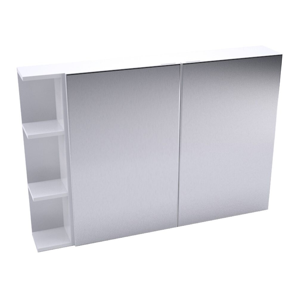 Pencil Edge Mirror Cabinet With Side Shelf 750