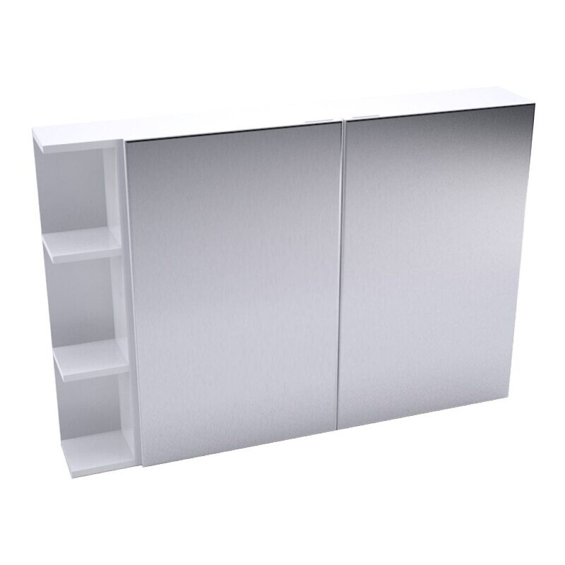 Pencil Edge Mirror Cabinet With Side Shelf 750
