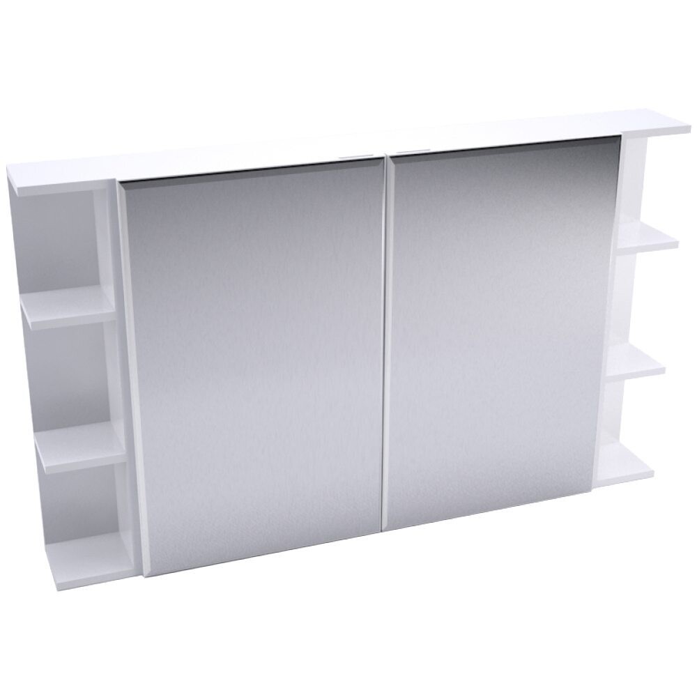 Bevelled Edge Mirror Cabinet With Double Shelf 900