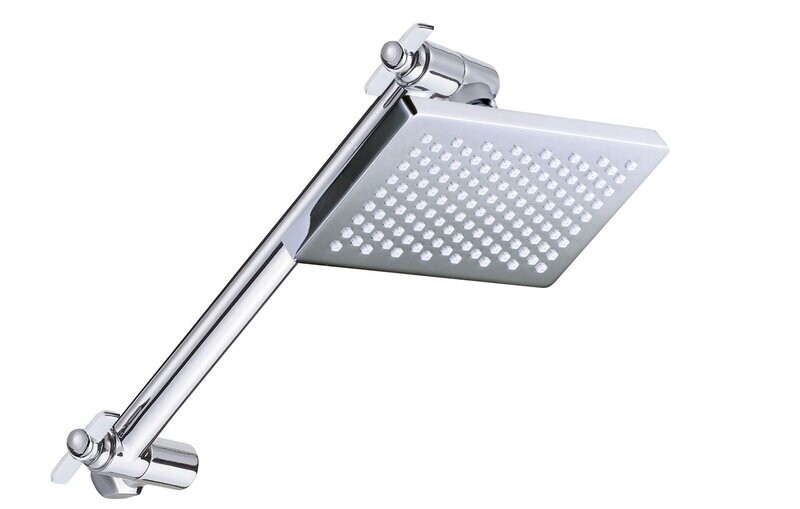 Bakara Small Rectangular Wall Shower on All Directional Arm
