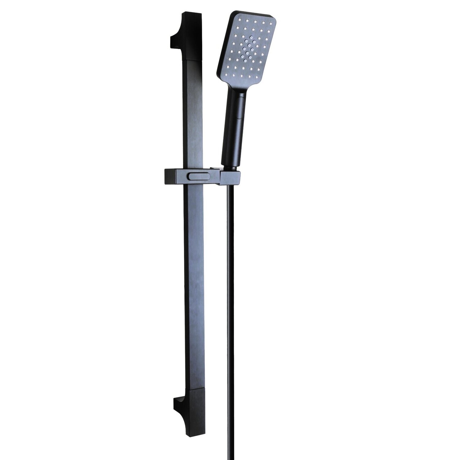 Bakara 3F Rect Hand Shower on Flat Sliding Rail Matte Black