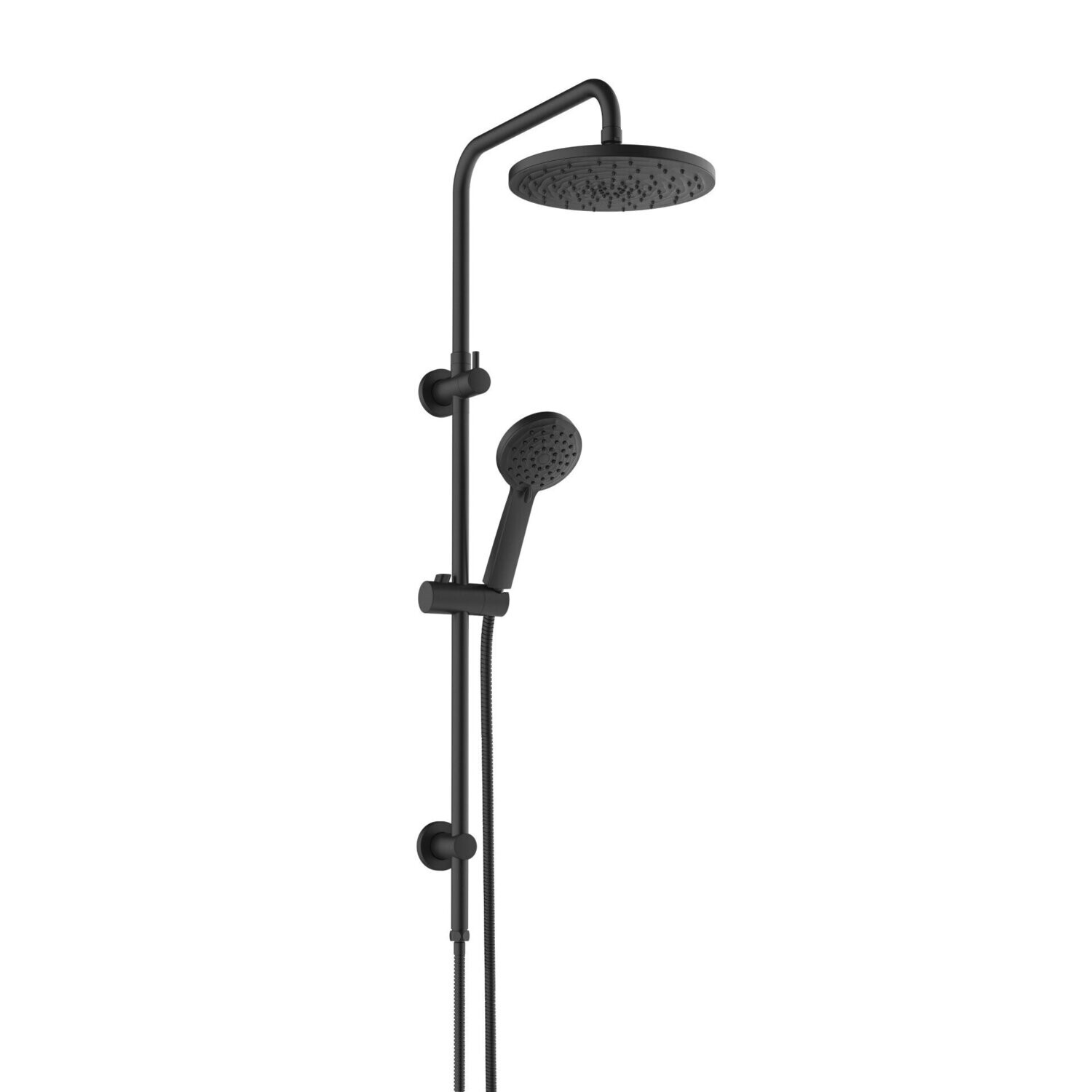 Optima Twin Rail Shower Matte Black