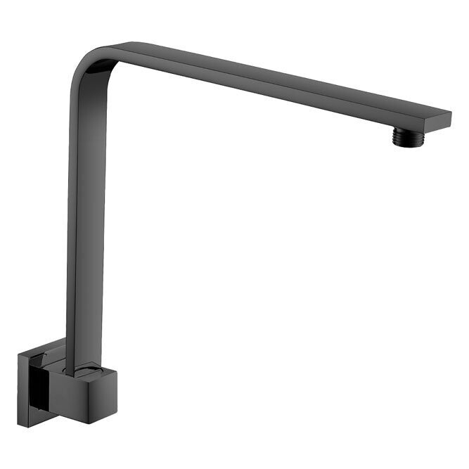 Jet Square Fixed Gooseneck Arm Matte Black