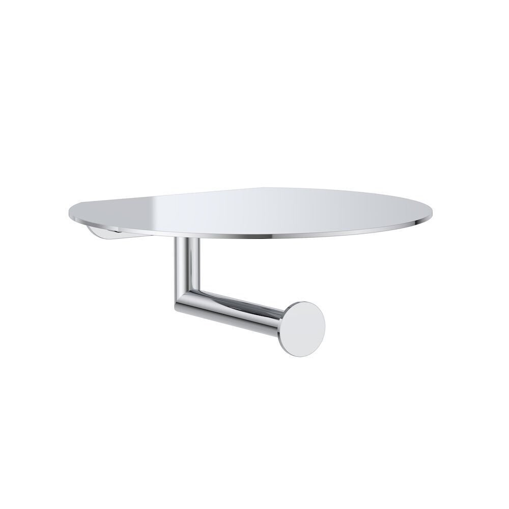 Clark Round Toilet Roll Holder With Shelf - Chrome