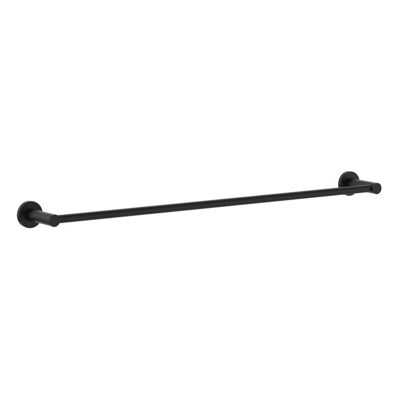 Clark Round Single Towel Rail 600mm - Matte Black