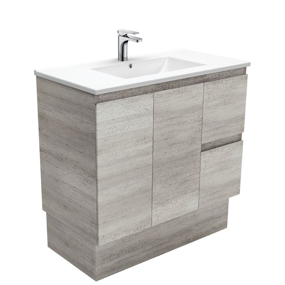 Dolce Industrial Edge 900mm Vanity with Kicker and Right Hand Drawers
