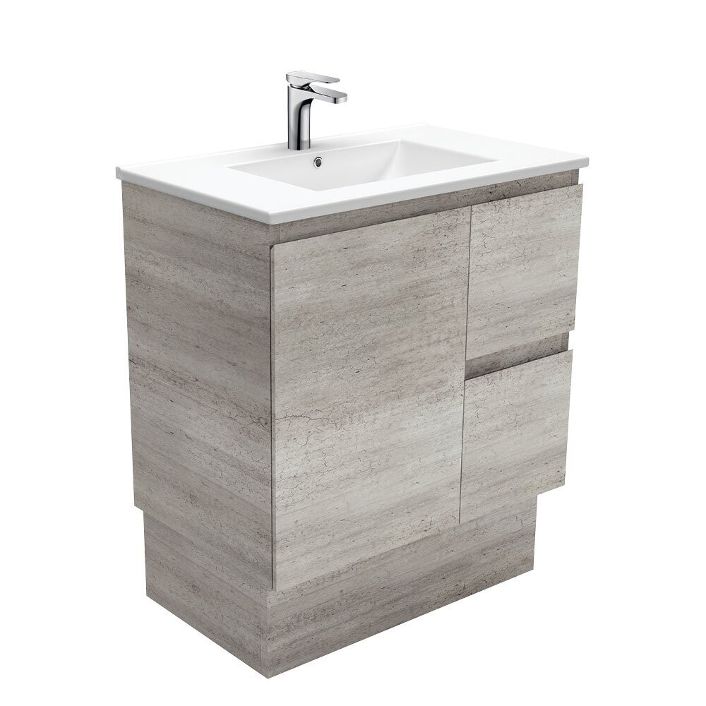 Dolce Industrial Edge 750mm Vanity with Kicker and Right Hand Drawers