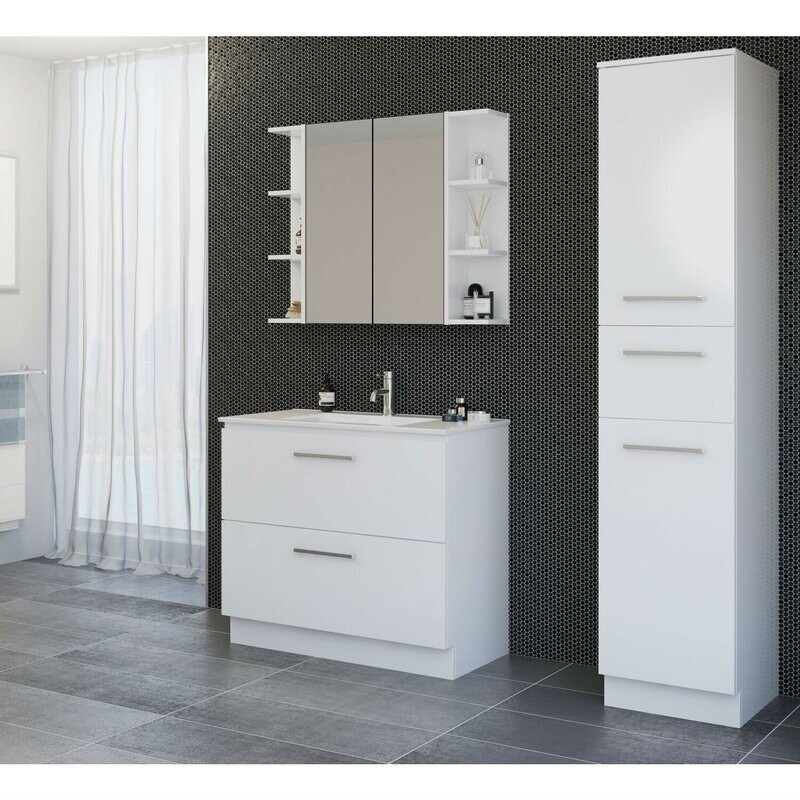 Nevada Plus 900mm Vanity Alpha Ceramic Top With Kicker and Handles