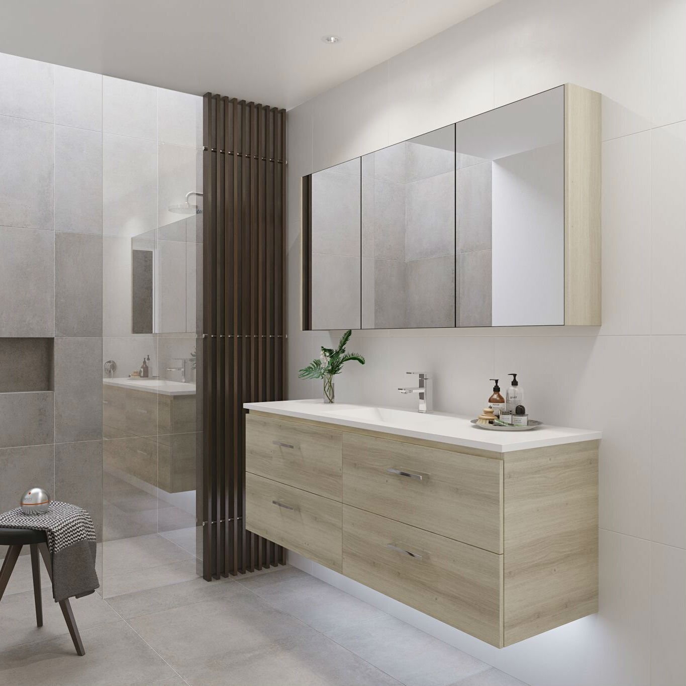 Nevada Plus 1500mm Wall Hung Vanity Regal Acrylic Top with Handles