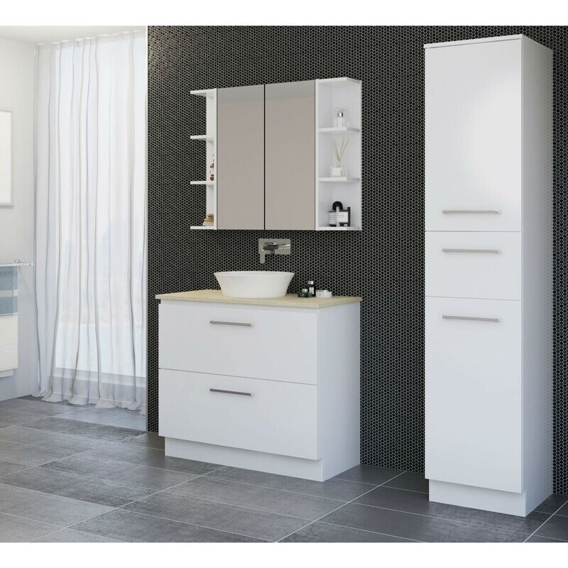 Nevada Plus 900mm Vanity Meganite Top with Kicker and Handles