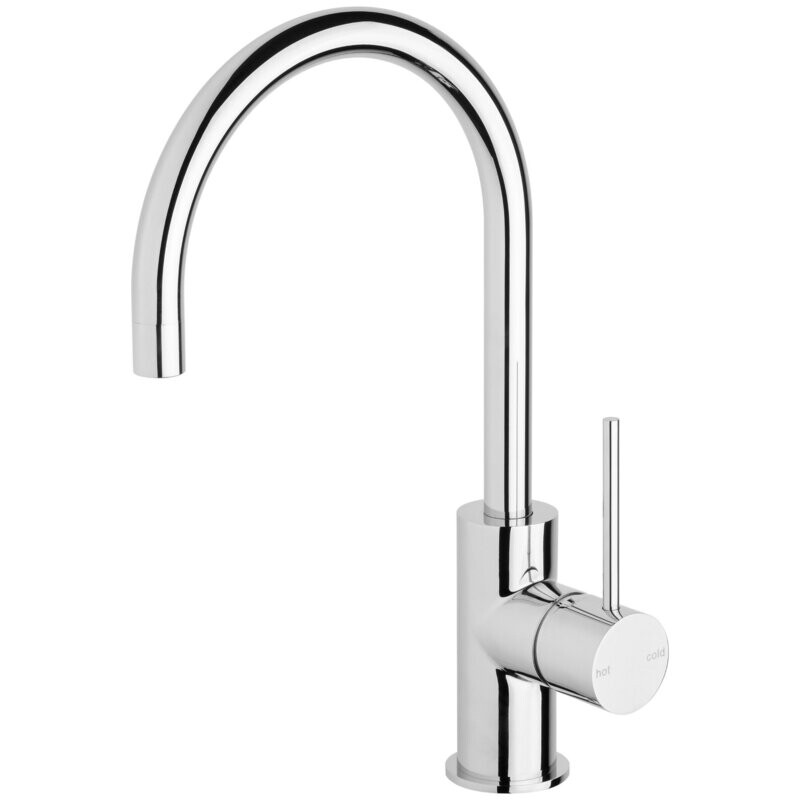 Vivid Slimline Side Lever Sink Mixer 160mm Gooseneck Chrome