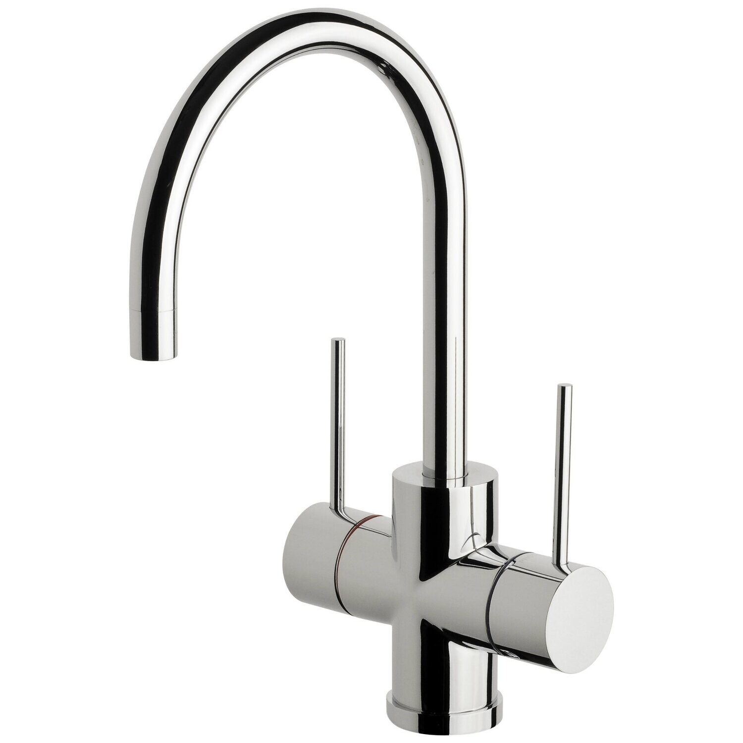 Vivid Slimline Twin Handle Sink Mixer 160mm Gooseneck