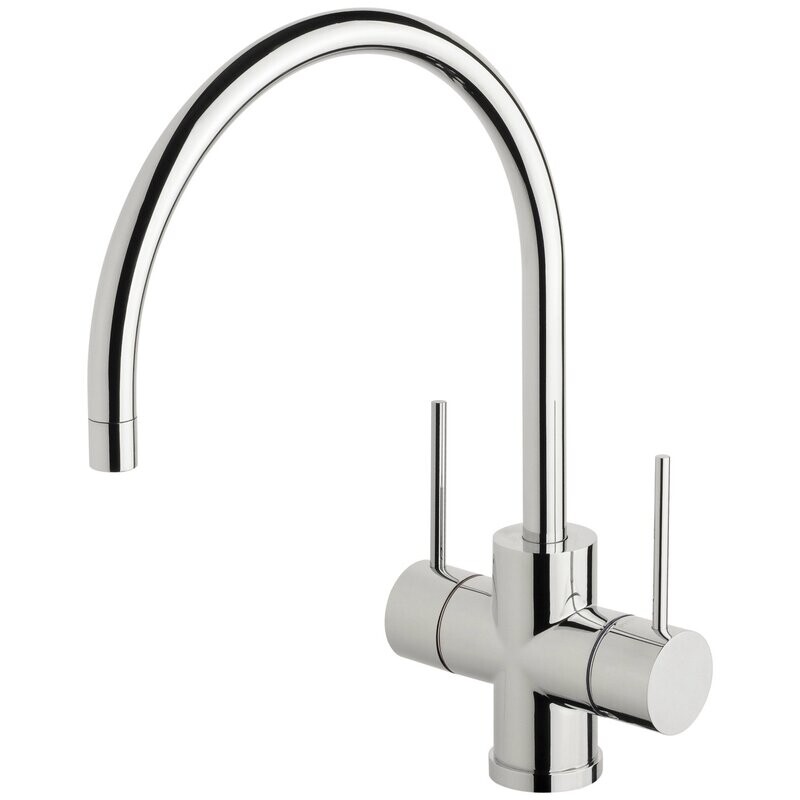Vivid Slimline Twin Handle Sink Mixer 220mm Gooseneck