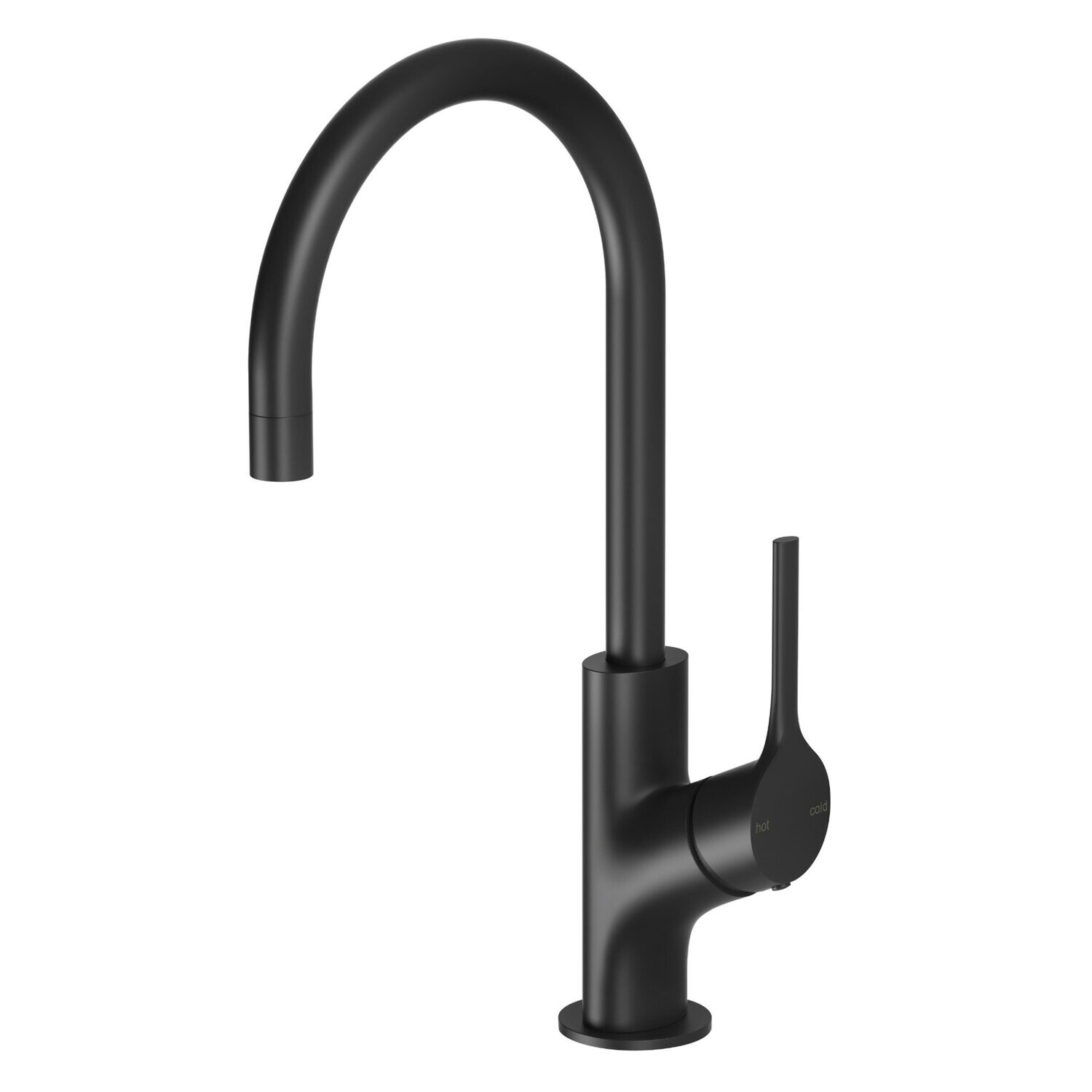 Vivid Slimline Oval Sink Mixer 160mm Gooseneck Matte Black