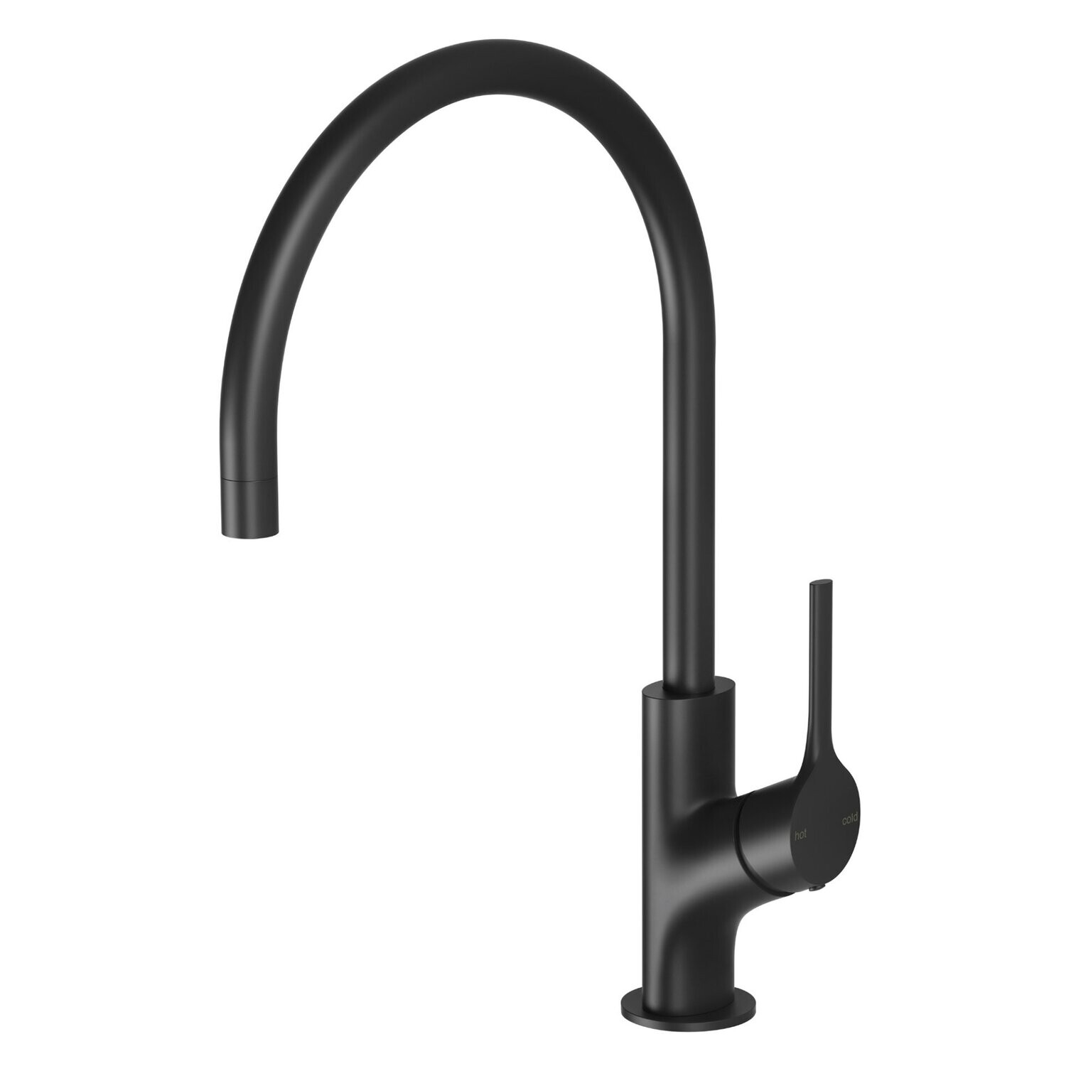 Vivid Slimline Oval Sink Mixer 220mm Gooseneck Matte Black