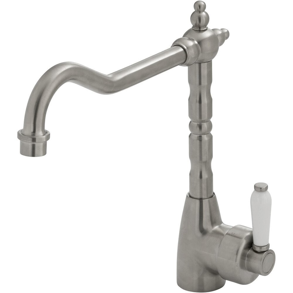 Eleanor Shepherds Crook Sink Mixer Brushed Nickel