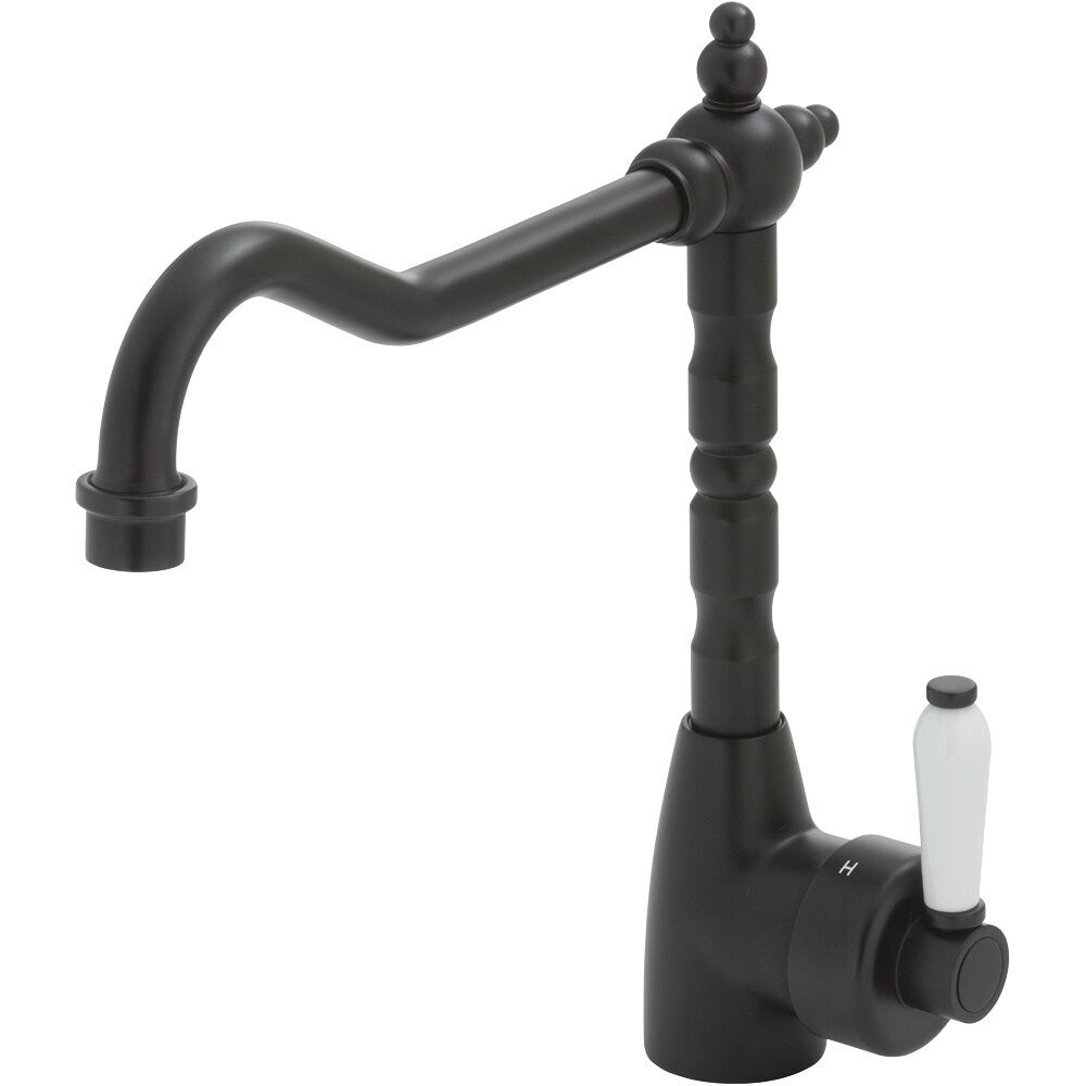 Eleanor Shepherds Crook Sink Mixer Matte Black
