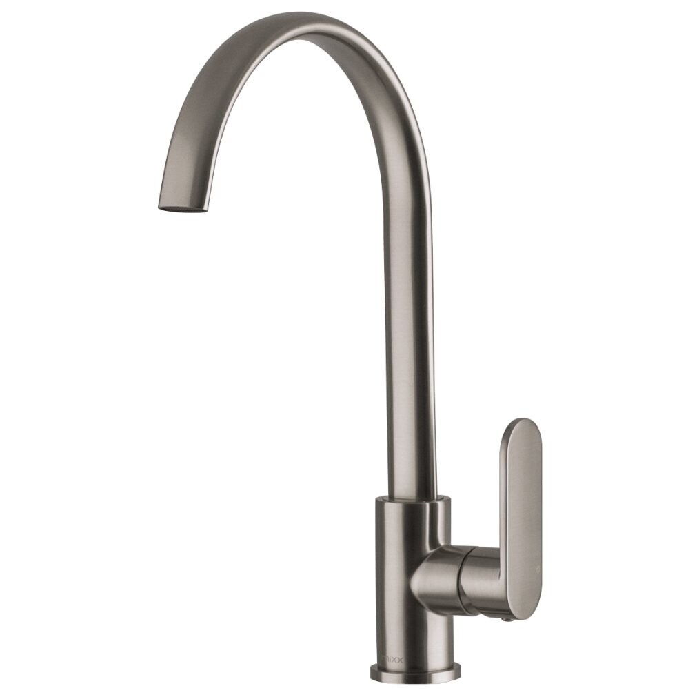 Saffron Gooseneck Sink Mixer Brushed Nickel