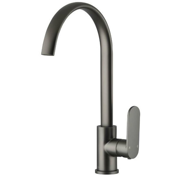 Saffron Gooseneck Sink Mixer Gun Metal