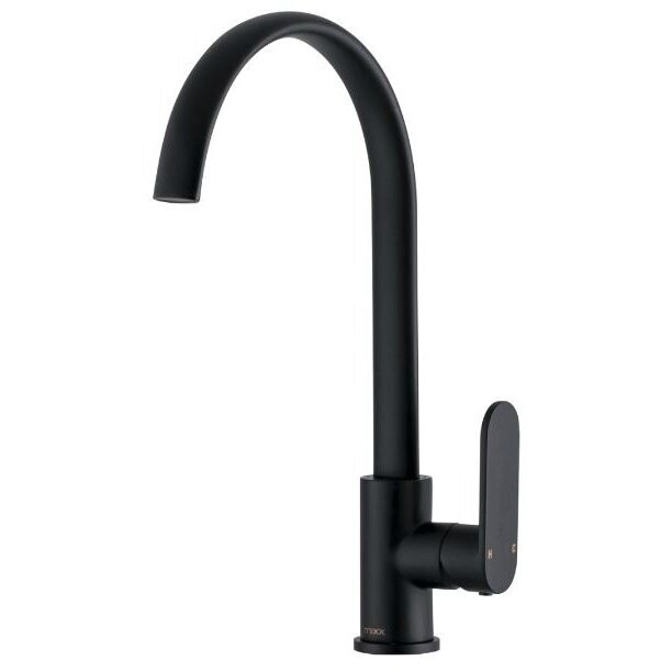 Saffron Gooseneck Sink Mixer Matt Black