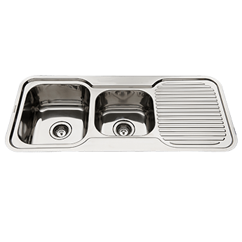 NuGleam One and Three Quarter Bowl Sink With Drainer - No Tap Hole