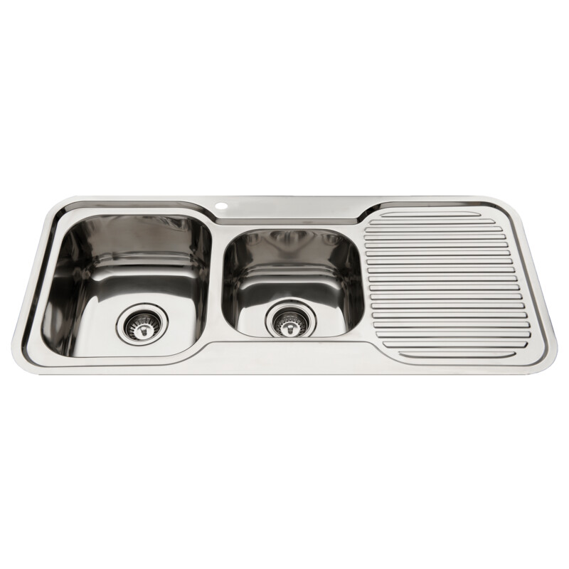 NuGleam Left Hand One and Three Quarter Bowl Sink With Drainer