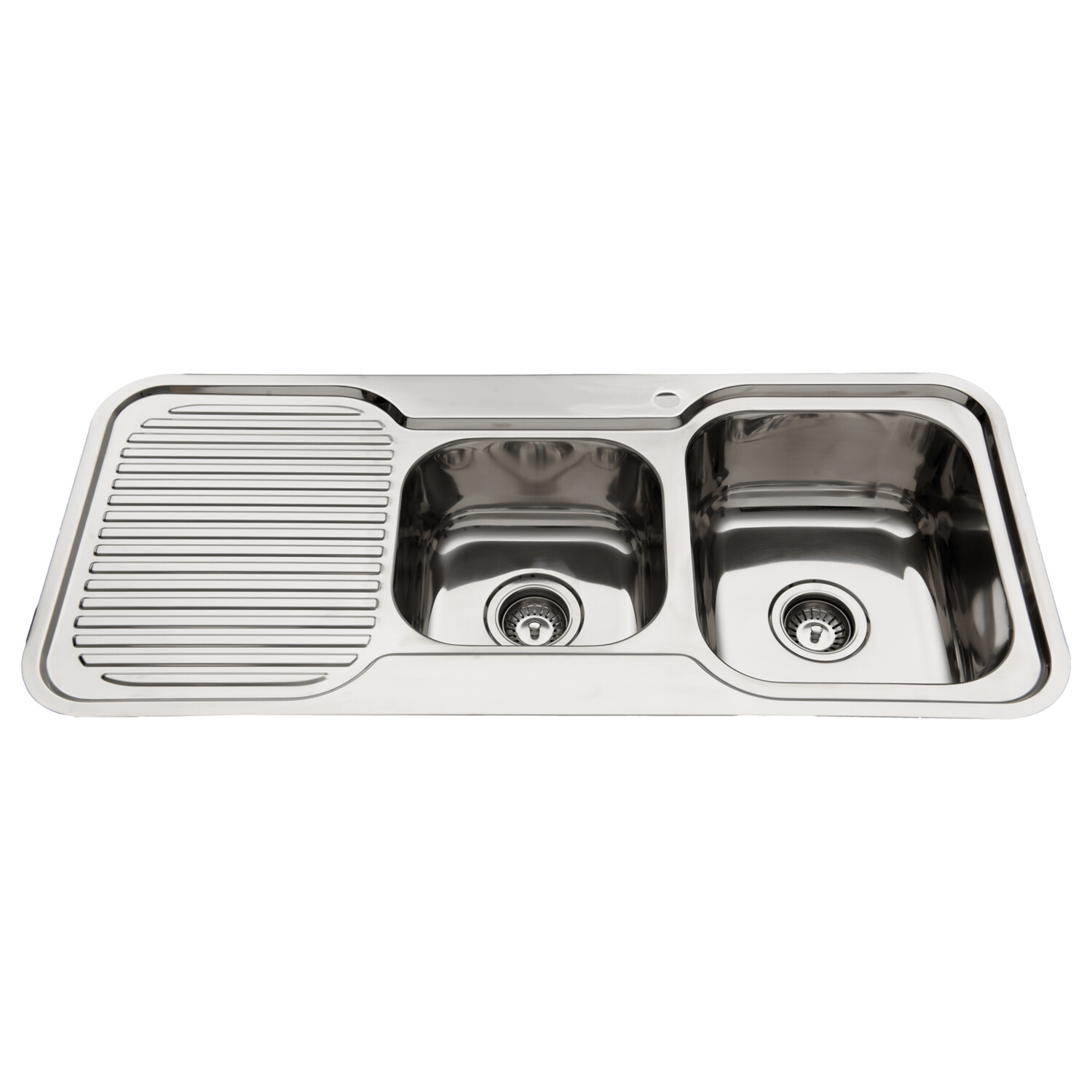 NuGleam Right Hand One and Three Quarter Bowl Sink With Drainer