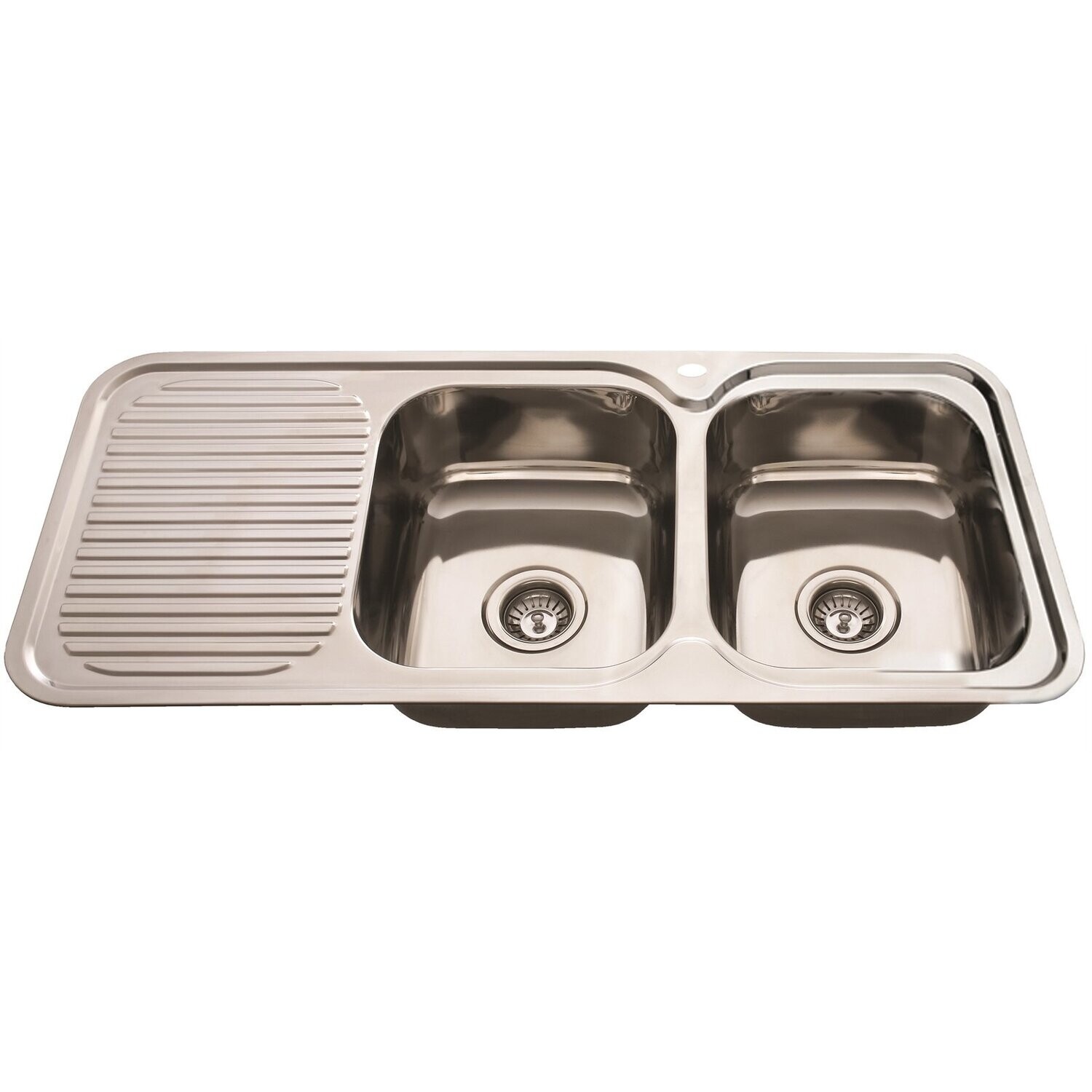 NuGleam Right Hand Double Bowl Sink With Drainer
