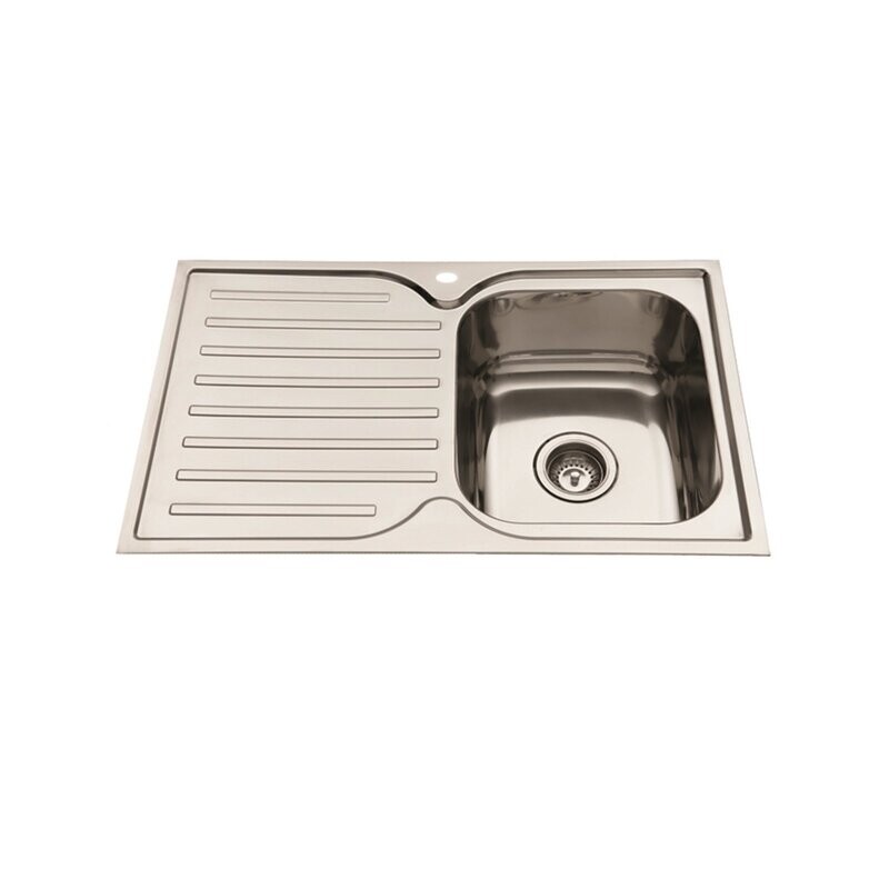 Squareline Right Hand Single Bowl Sink With Drainer