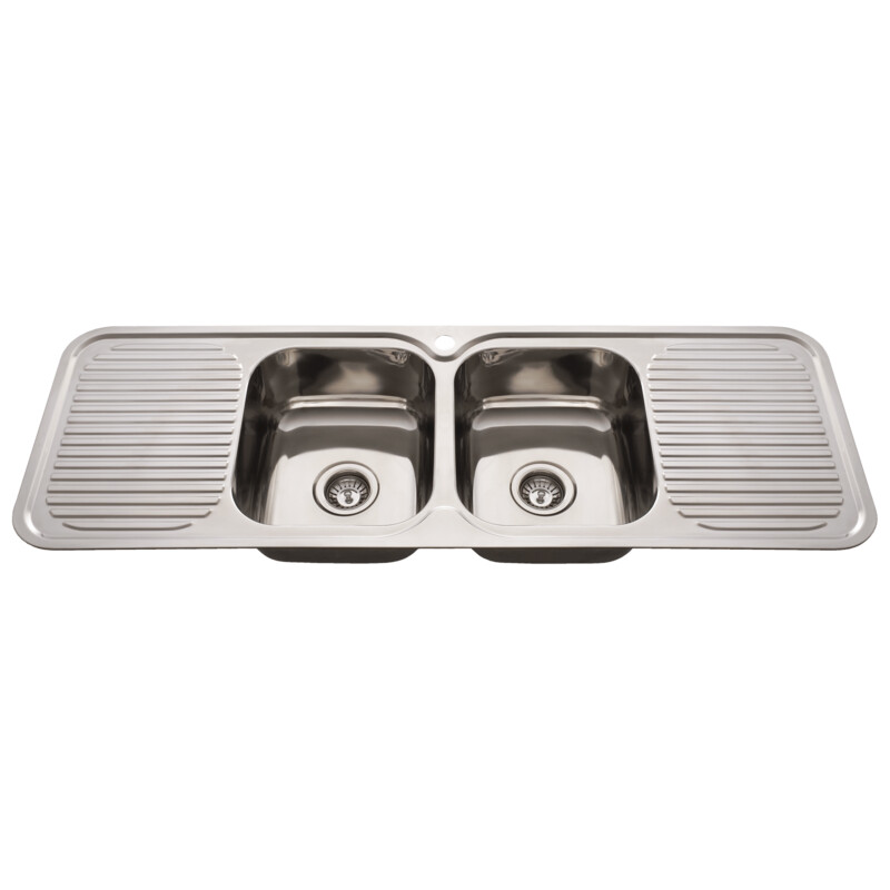 NuGleam Double Bowl Sink With Double Drainer