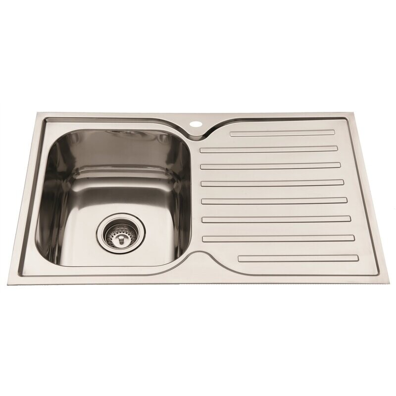 Squareline Left Hand Single Bowl Sink With Drainer