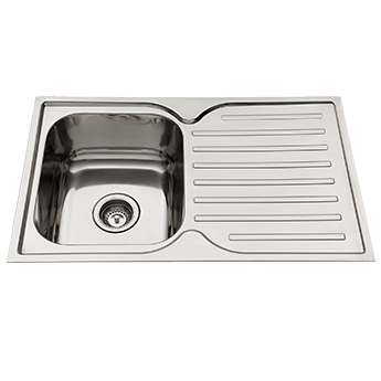 Squareline Single Bowl Sink With Drainer - No Tap Hole