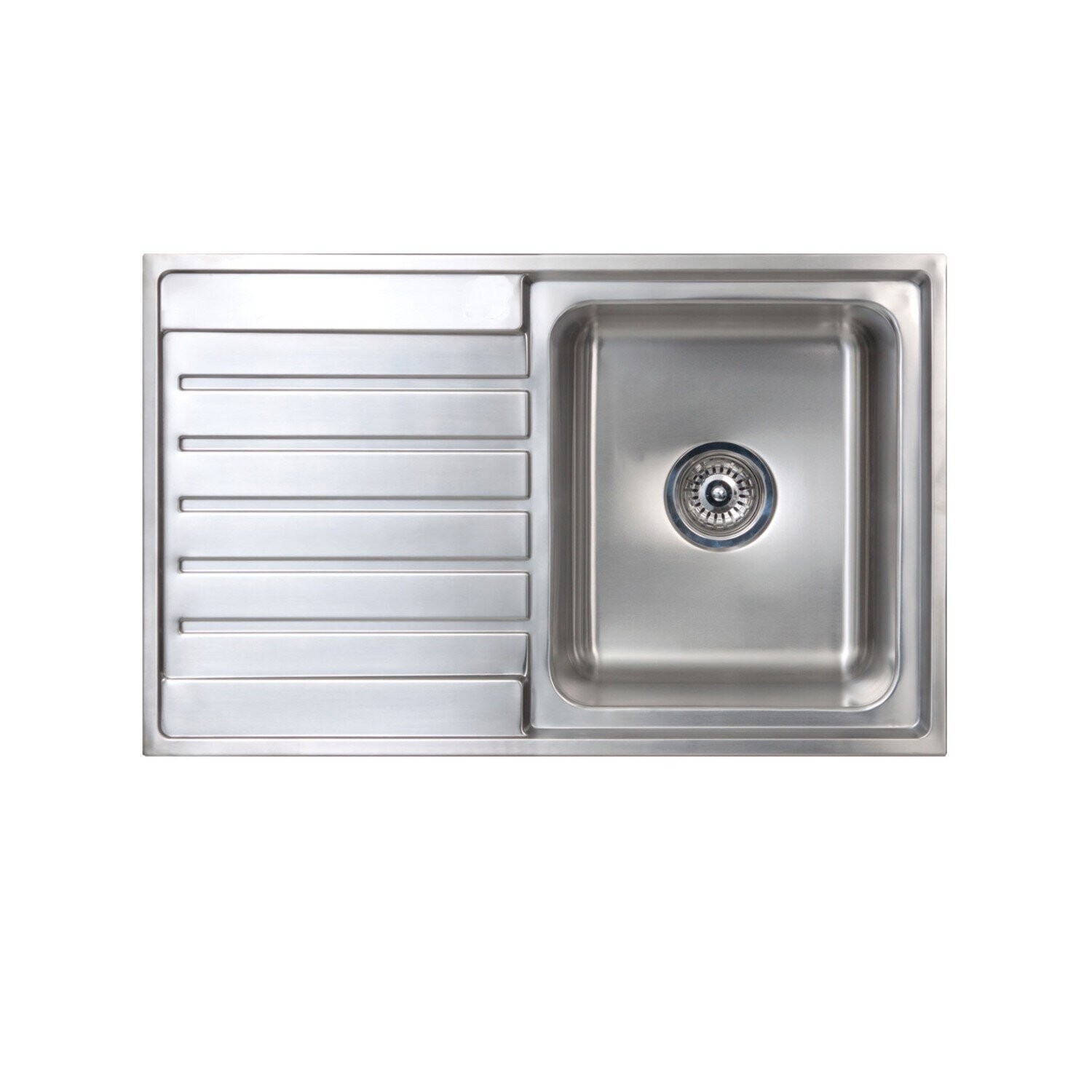 Kubic 100 Stainless Steel Sink With Drainer - No Tap Hole