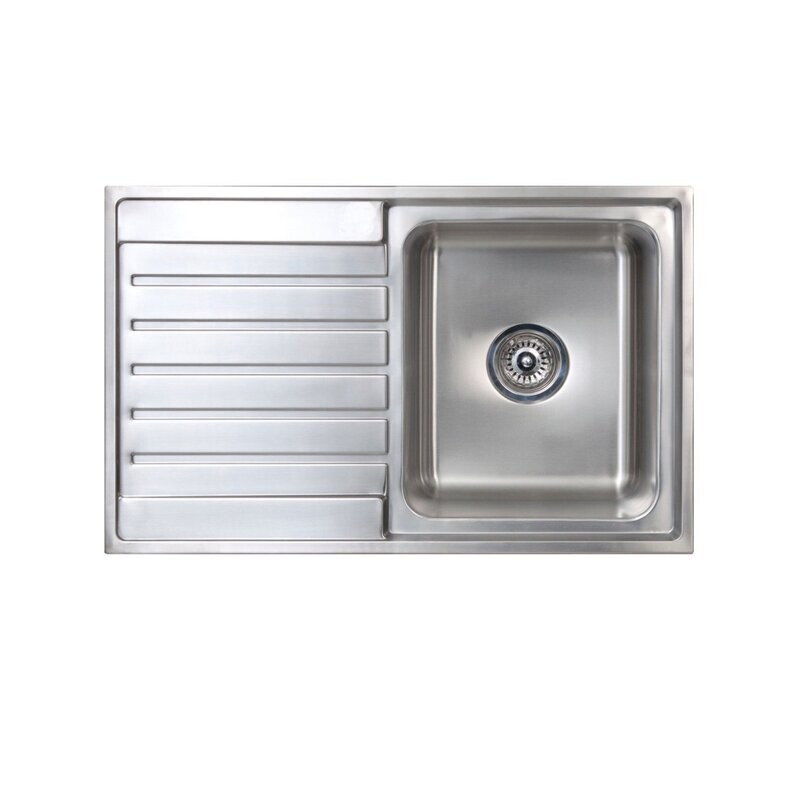 Kubic 100 Stainless Steel Sink With Drainer - No Tap Hole