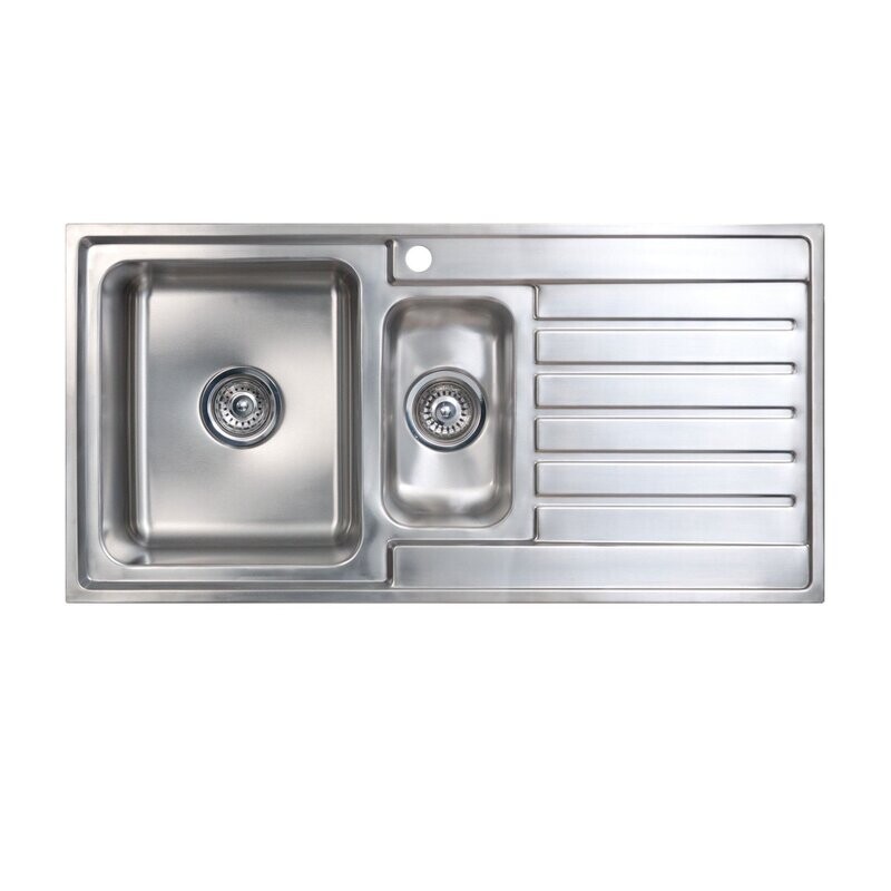 Kubic 150 Left Hand One and a Half Bowl Sink With Drainer and 1 Taphole