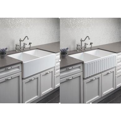 Novi 84 Double Sided Flat/Ribbed Front Butler Sink