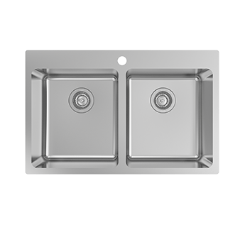 Nugleam Edge Double Bowl With One Tap Hole