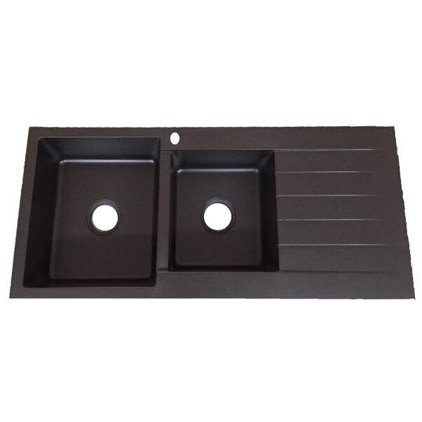 Uptown One & Three Quarter Bowl Sink With Drainer Black