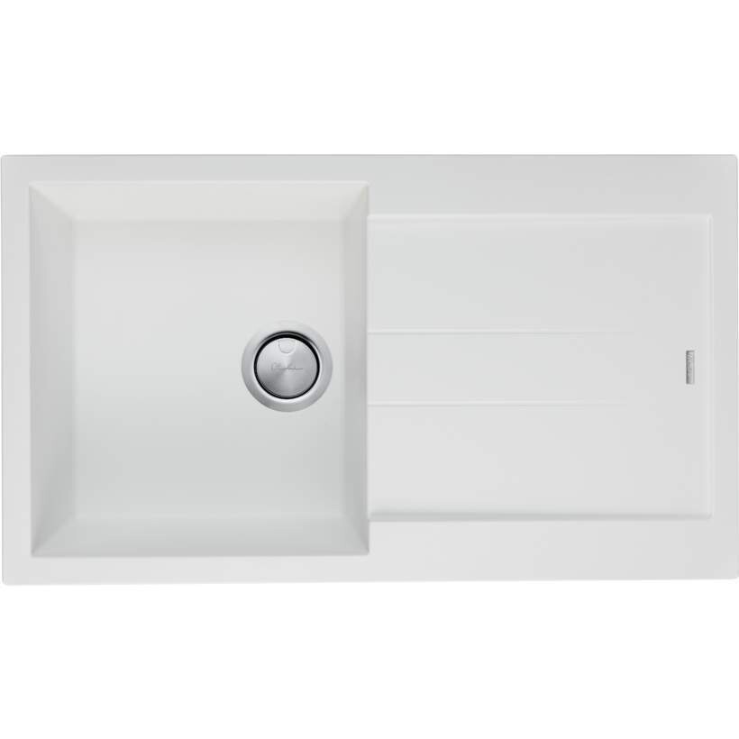 Santorini Single Bowl White Sink With Drainer