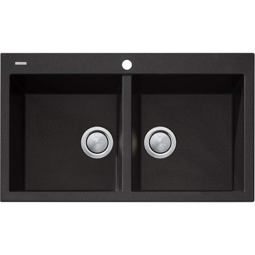 Santorini Double Bowl Black Sink