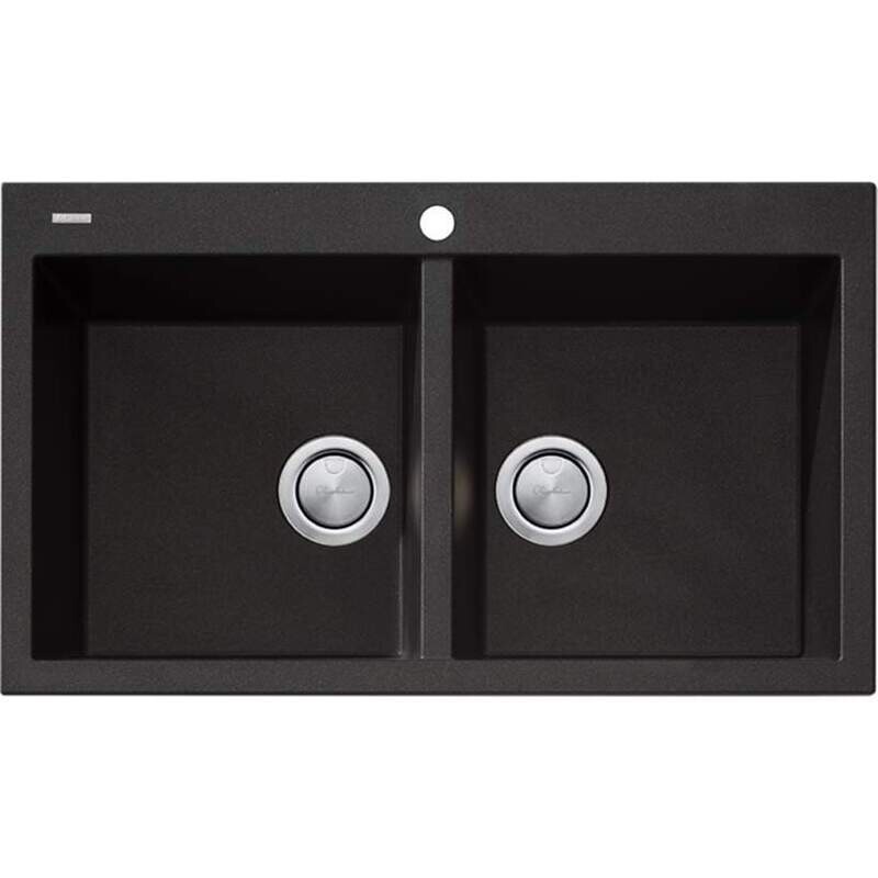 Santorini Double Bowl Black Sink