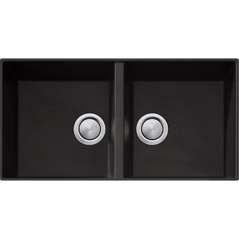 Santorini Double Bowl Black Undermount Sink