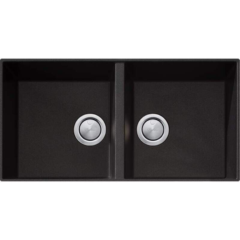 Santorini Double Bowl Black Undermount Sink