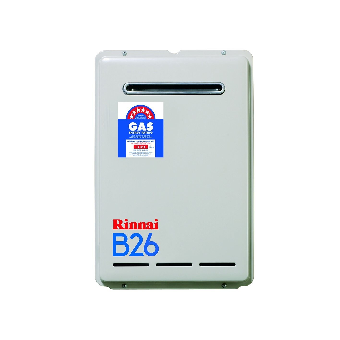 Rinnai Builders B26 Natural Gas Continuous Flow Hot Water 26 Litre 50 Degrees